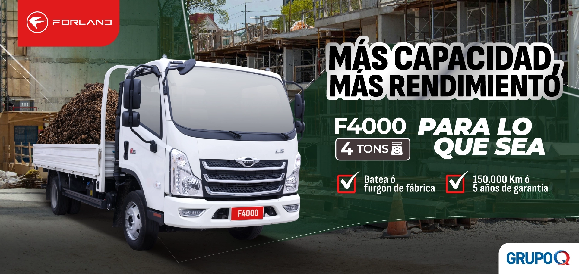 NUEVO Forland F4000 CAMA El Salvador - Para lo que sea - Capacidad de carga 4 TON - Cama incluida de fábrica - Garantía 5 años o 150000 km - Grupo Q